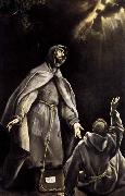 GRECO, El St Francis's Vision of the Flaming Torch oil painting artist
